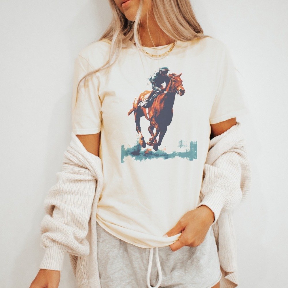 Galloping Horse Pop Art Graphic Tee Bold Dynamic Design